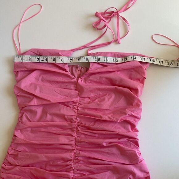 WAYF Beverly Halter Ruched Keyhole Mini Dress Size Small - Picture 12 of 13